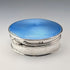 1926 British Antique Blue Guilloche Enamel Sterling Silver Jewelry Box 120g